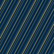 Papier peint à rayures diagonales bleues et dorées
