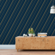 Wallpaper Golden and Blue Diagonal Stripes