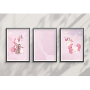 Pink Unicorn Kids Wall Art...