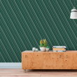 White and Green Diagonal Stripes Wallpaper