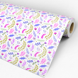 Papier peint floral multicolore