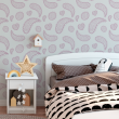 Doodle Children's Wallpaper Pink-Sweet Papaya