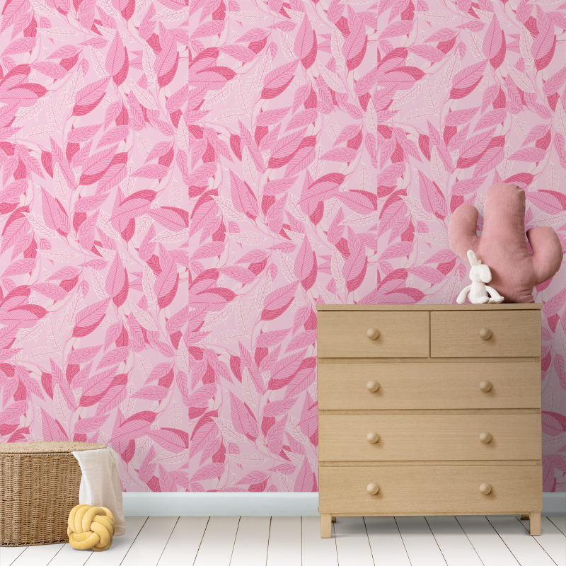 Autumn Pink Floral Wallpaper