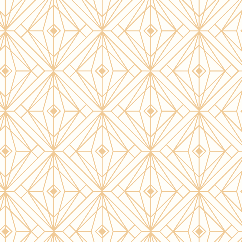 Luxuriöse geometrische Tapete in Gold und Weiß