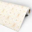 Luxuriöse geometrische Tapete in Gold und Weiß