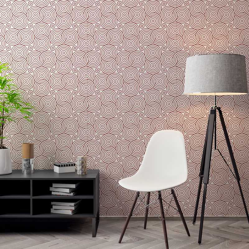 Red Geometric Circular Wallpaper