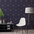 Blue and Yellow Geometric Cubic Wallpaper