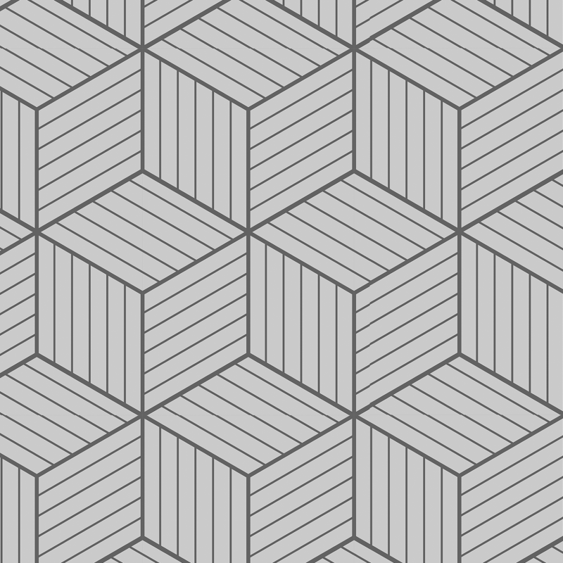 Papier peint géométrique cubique gris