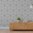 Geometric Cubic Gray Wallpaper