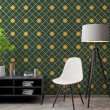 Geometric Wallpaper Gold and green