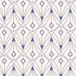 Cream and Blue Fan Geometric Wallpaper