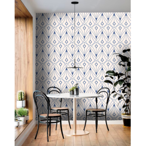 Cream and Blue Fan...