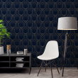 Luxury Blue Geometric Wallpaper