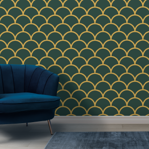 Tapete Textura Escamas Verde