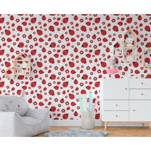Papier peint coccinelles...