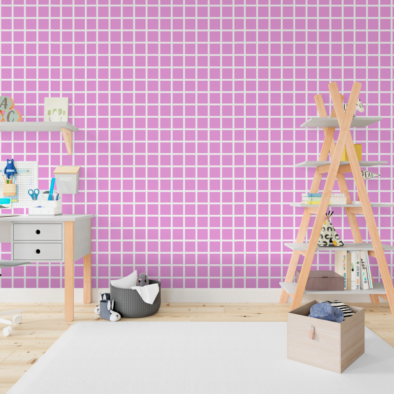 carta da parati barbie Pink Tile