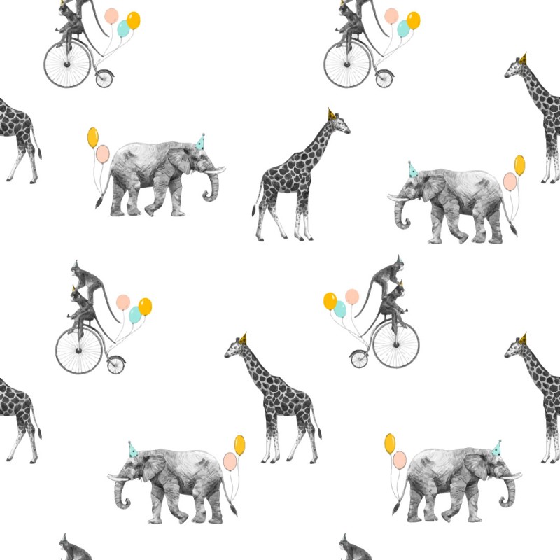 Giraffes and Elephants Wallpaper