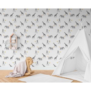 Carta da parati con giraffe...