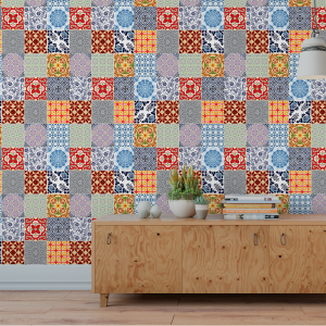 Multicolored Tile Wallpaper