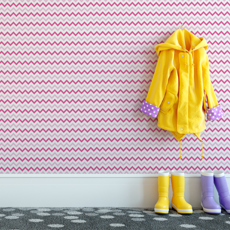 Papier peint Zig Zag rosados