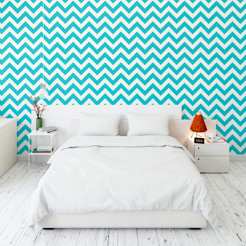 Papel pintado Zig zag XL Turquesa