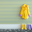 Zig Zag Wallpaper Blau und Gelb