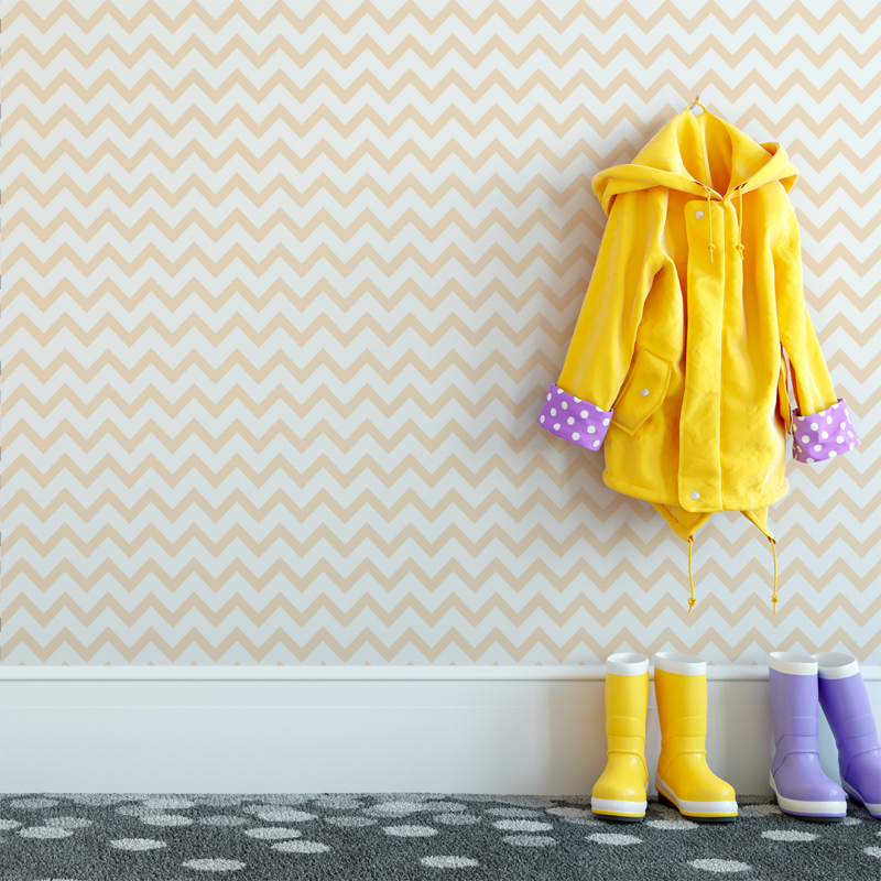 Papier peint Zig Zag Saumon