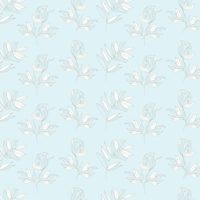 Turquoise Delicate Floral Wallpaper