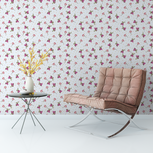 Papier peint floral roses...