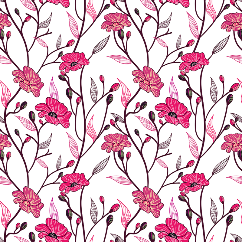 Floral Wallpaper Pink Tulips