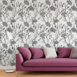 Floral Wallpaper Tulips in grays