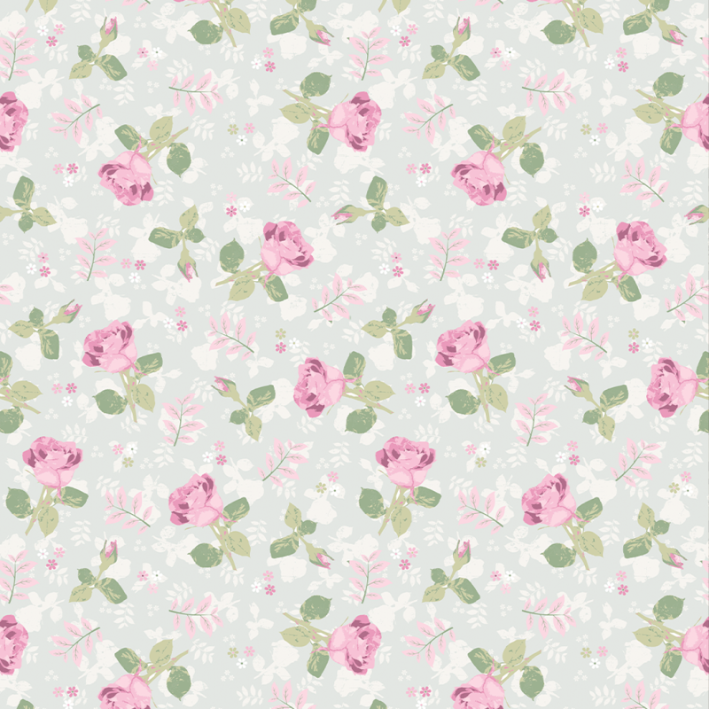 Pastel Roses Floral Wallpaper