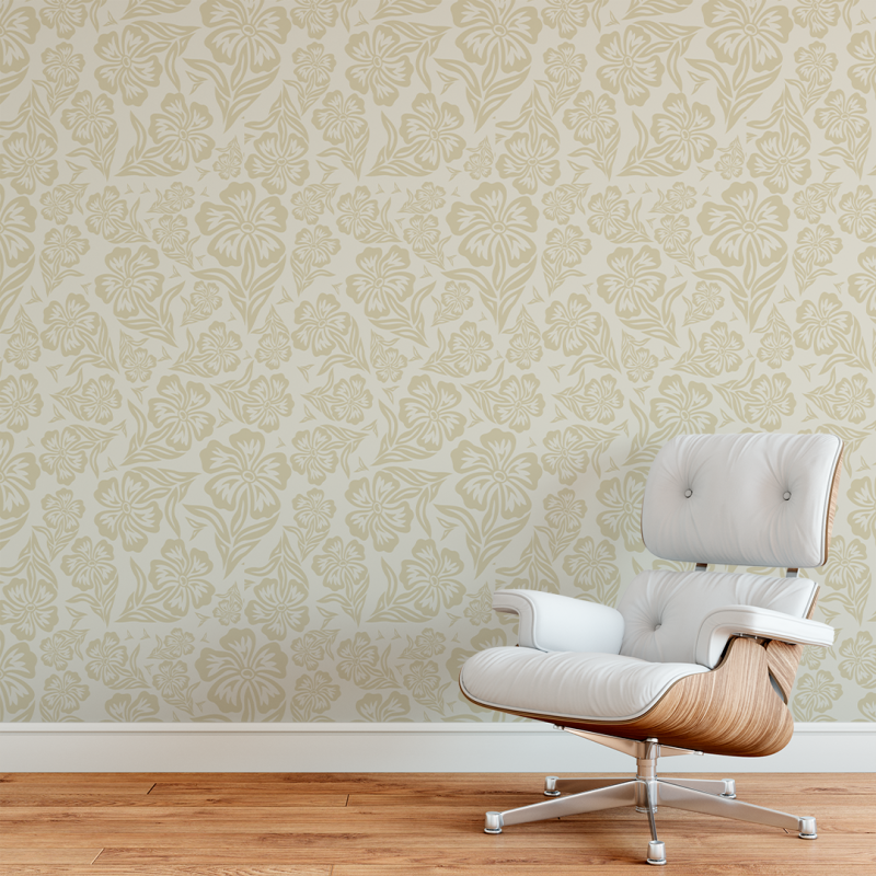 Papier peint floral hawaii