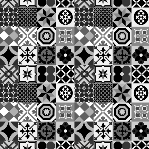 Black and White Tile Wallpaper