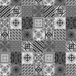 Papel Pintado Azulejos Blanco y Negro con Motivo Azulejos