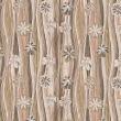 Wood Wallpaper with Flowers