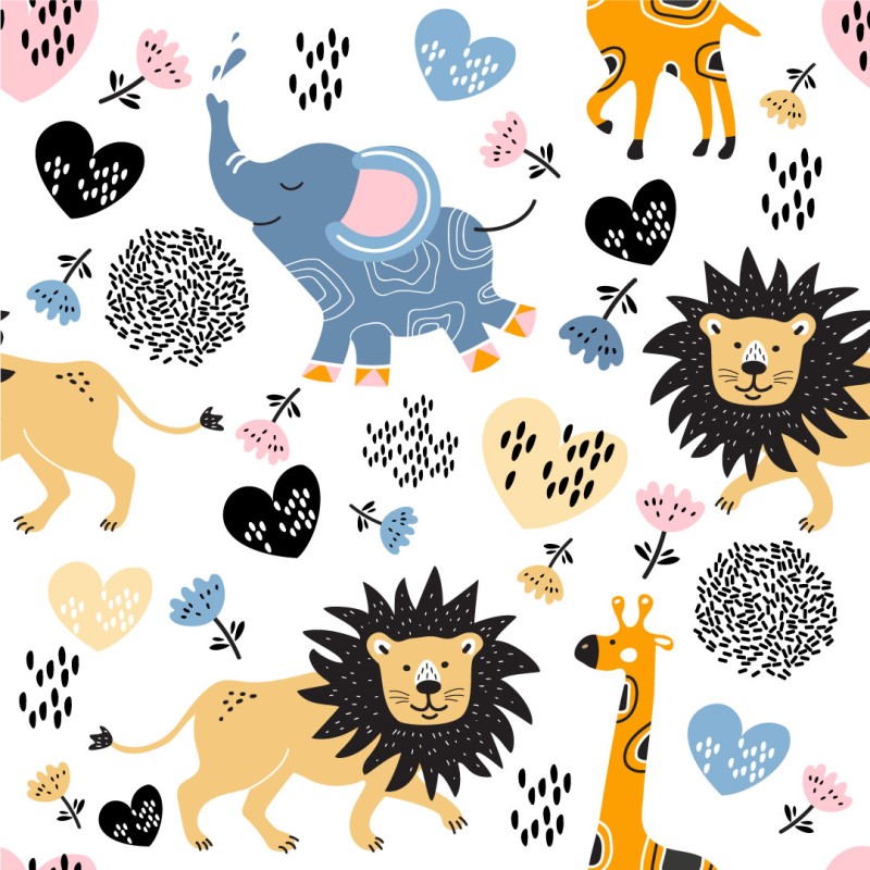 Children's wallpaper lion safari
