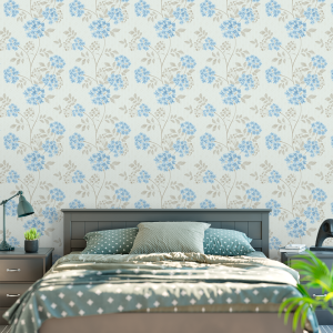 Floral wallpaper blue...