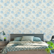 Floral wallpaper blue hydrangeas