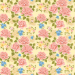 Floral Wallpaper garden roses pinks and blues