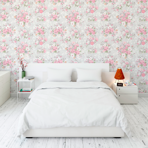 Papier peint floral roses...