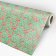Floral Wallpaper Roses 50's style green background