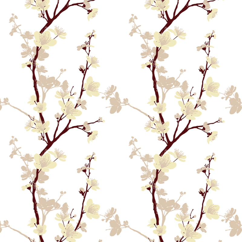 Japanese cherry floral wallpaper