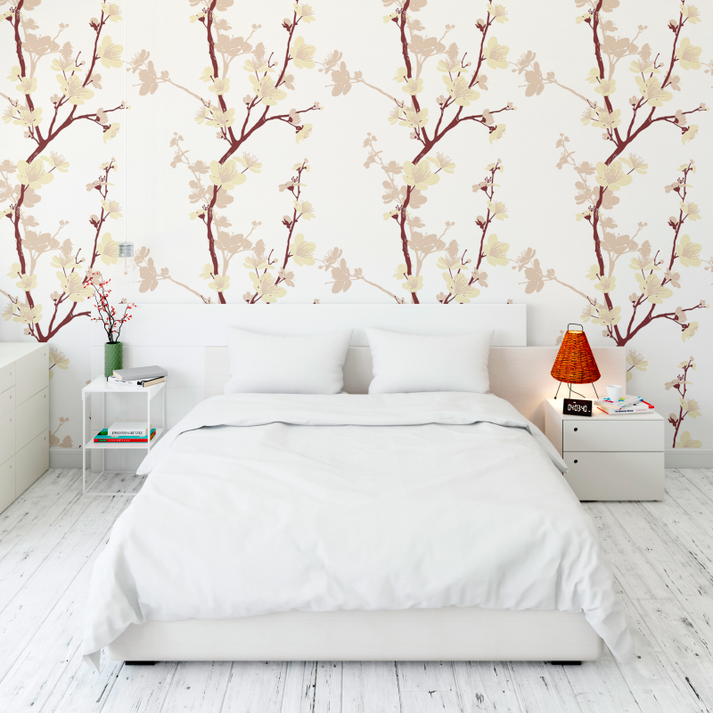 Papier peint floral cerisier japonais