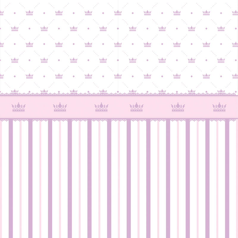 Wallpaper for kids Crowns and stripes lilac