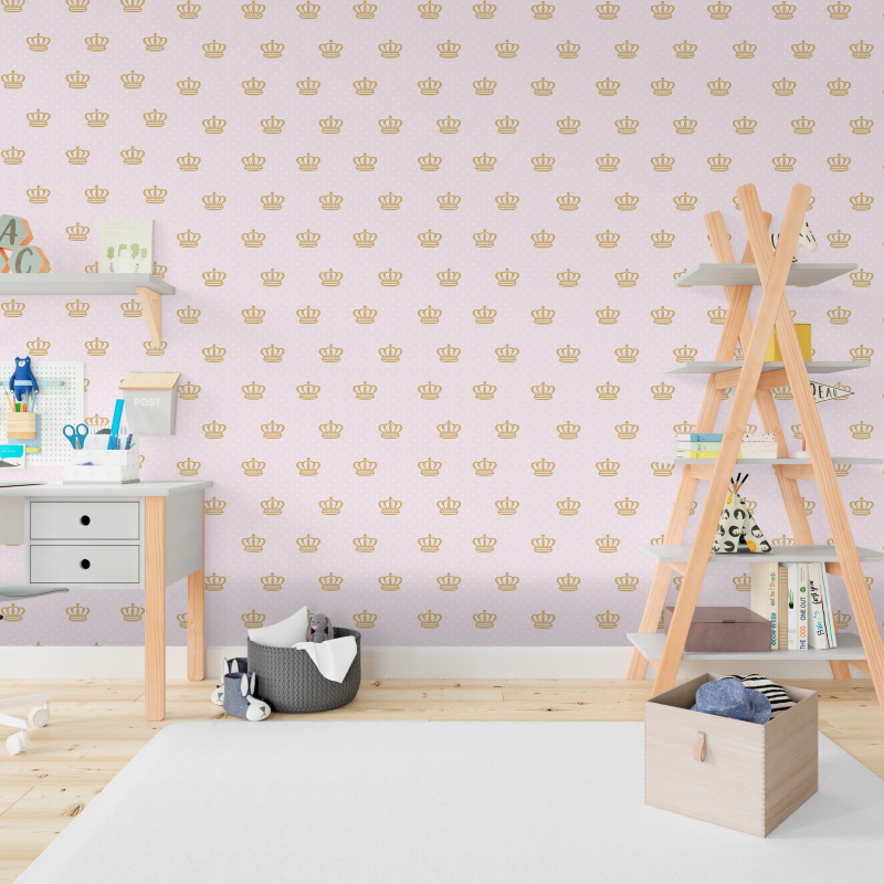 Children's wallpaper Golden crowns