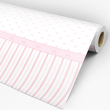 Children's wallpaper crowns and stripes in light pink