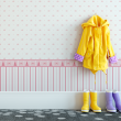 Children's wallpaper crowns, teddy bears and stripes