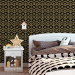 Children's wallpaper black and gold crowns