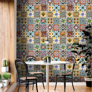 Multicolored Tile Wallpaper
